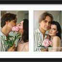 8.5x11 Double 5x7 Picture Frame Double Picture Frame Displays Two 5x7 inch Photos Horizontal Wall Mounting Display and Vertical Black