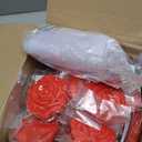 Wenqik 50 Sets Quinceanera Party Favors for Guests Rose Design Compact Pocket Mirrors Quinceanera Cards Thank You Gift and Organza Bags Birthday Party Favor (Red)