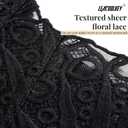 LEACOOLKEY Lacework Corset Top for Women Sexy Textured Sheer Floral Lace Bustier Going Out Lace-up Corset Overbust Top (Black, S)