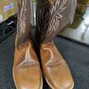 Men's Cowboy Wide Toe Boots Embroidered Western Shoes Medieval Leather Pull On Slip Resistant Boot, Size 42