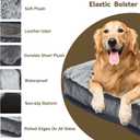 Dog Bed for Medium, Small Dogs Breeds, Deluxe Plush Dog Crate Beds, Comfy Kennel Pad, Pet Sleeping Mat, Waterproof, Removable and Machine Washable Cover & Non-Slip Bottom, 31"X25" Grey