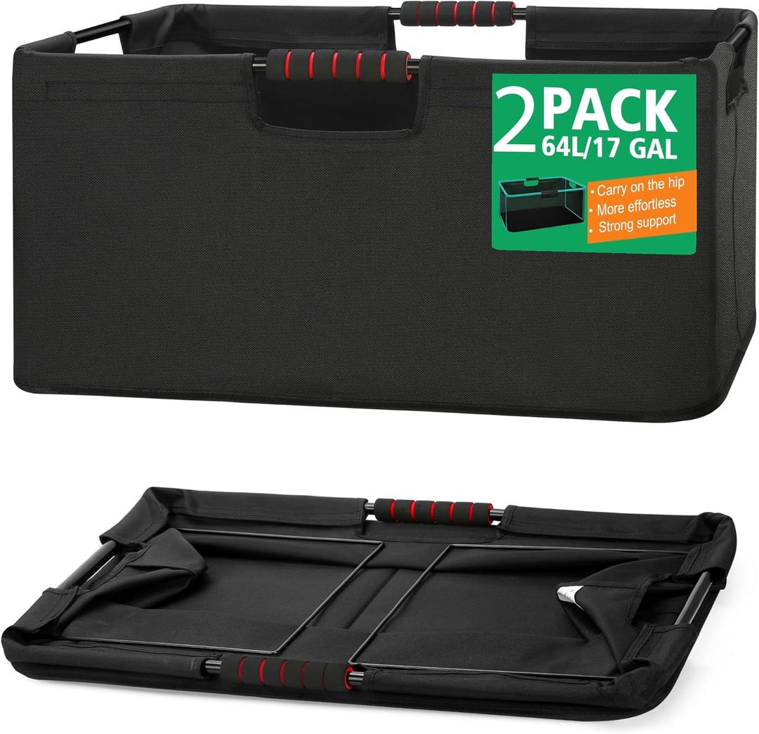 Large Laundry Basket with handle 2 Pack, Laundry Room Organization, 64L Freestanding Laundry Hamper for Family, Waterproof Foldable Basket and Collapsible Tall Clothes Hamper to Easy Installation