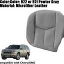 922 or 92i Pewter Gray Front Driver Side Bottom Replacement Microfiber Leather Seat Covers Compatible with Chevy Tahoe Suburban Silverado Avalanche Sierra Yukon 2003 2004 2005 2006