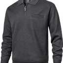 Mens Quarter-Zip Fleece Pullover Sweatshirts Casual Long Sleeve Winter Warm Sweatshirt with Pocket (XXL)