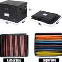 DEEGO Fireproof Document Box, Water-Resistant File Organizer Box with Lock for Document Safe, Collapsible File Organizer with Handle, Filing Cabinets for Home Office for Hanging Letter/Legal Folder (Black)