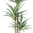 Waoops Artificial Tree 5.3Ft Faux Agave Plant with 3 Heads in Plastic Pot Fake Tree for Home Decor Indoor or Outdoor Office Decoration Housewarming Gift