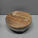 Acacia Wooden Salad Bowl with Lid, Built-in Acacia Wood Utensils, 10.5" Large Wood Serving Bowls for Fruits, Salad, and Vegetables, Big Wood Salad Bowls Set 4-Piece, All-in-One Design