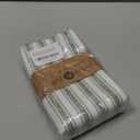Native Fab Stripe Kitchen Towel - 4 Pack - Basket Weave 100% Cotton Dish Towels - 16x26 inches - Absorbent Towels for Cleaning, Quick Drying, Washable Dish Cloths with Hanging Loop - Mint Green