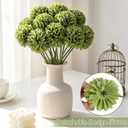 2 x 15 Pcs Artificial Chrysanthemums Flowers Green Flowers Silk Ball Flowers Fake Mums Flower with Stem for St Patricks Day Outdoor Wedding Table Centerpiece Home Decor