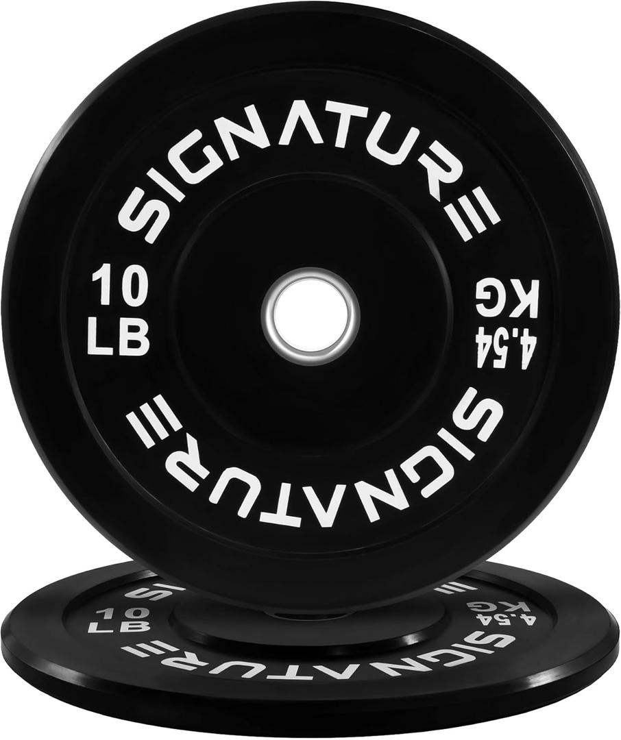 BalanceFrom Color Coded 2-Inch Olympic Bumper Plate Weight Plate with Steel Hub, Pair or Set