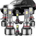 for Jeep Grand Cherokee 1999-2010 Fog Lights Bulbs Combo, 6pcs Super Bright 6000K White Multi Beam and Fog Lights Bulbs Package