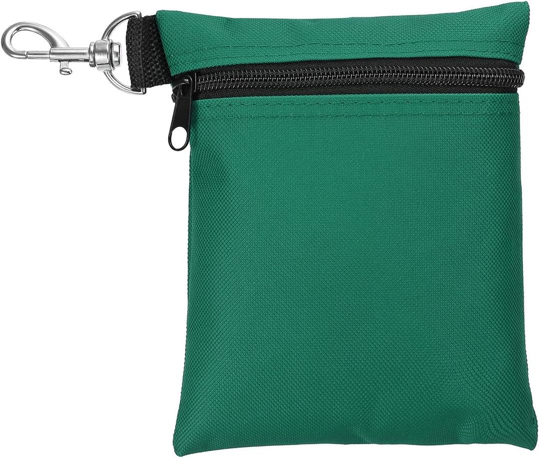 PATIKIL Golf Tee Pouch, Zipper Golf Ball Bag with Metal Lobster Claw Clip for Men Women Valuables Holder (Dark Green)