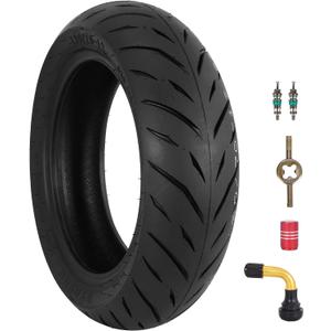 130/70-12 Scooter Tire - 130/70-12 Tubeless Tire for E-Bike, E-Moto, Scooter, Moped, E-Tricycle with 12" Rims - Front/Rear Tire - Bias - 6PR 62 P - 1 PACK