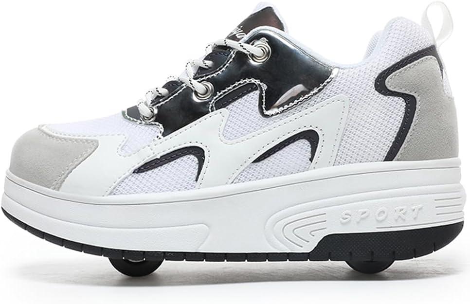 Ehauuo Roller Skates Shoes Sneakers Wheels Removable for Boys Girls Safety Stain-Resistant Easy on and Clean Comfortable as Kids Fun Sports Loved for Kids Beginners, Size: 5.5 Big Kid