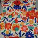 Aleumdr Womens Tankini Swimsuit Flower Flyaway Two Piece Bathing Suit Bandeau Swim Top with High Waisted Bottom (XXL)