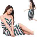 Glow Wrap Towel with Straps, Chic Cache Glow Wrap Towel, Wearable Halter Bath Towels for Women with Adjustable Straps, Sexy Open Back Long Ultra-Absorbent Soft Plush Bathrobe (pink green)