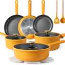 CAROTE Non Stick Pots and Pans Set, Cookware Sets Nonstick, Kitchen Cooking Set with Stay-Cool Handles,with Silicone Tools and Pot Protectors