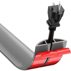 CrocSee 4ft Self-Adhesive Floor Cord Cover for Wires, Low Profile Cord Hider Cable Management, Trimmable PVC Cord Protector - Cord Cavity = 0.47" (W) x 0.29" (H) - Gray