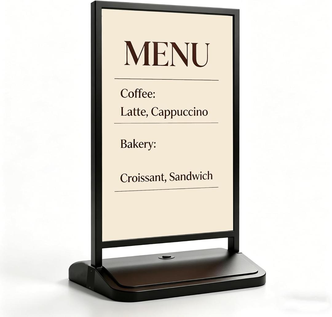 Heavy-Duty 24"x36" Double-Sided Floor Standing Foam Board Sign Holder with Refillable Water Base and Wheels for Indoor/Outdoor Display (1 UNIT)