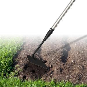 Draw Hoe Garden Tool, Heavy Duty Garden Hoes for Weeding Stainless Steel Long Handle, Easy Stand Up Scraping Weeder Tool for Garden, 63inch Adjustable Weed Hoe with 7-inch Wide Welded Blade