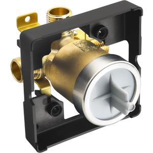 Shower Valve for Delta R10000-UNBXHF, 3 Port 1/2 Inch Connection 1-Pack, R10000 Valve Kit Compatible with Delta MultiChoice 13 14 17 17T Shower Trim, High Flow Brass Construction Without Stops
