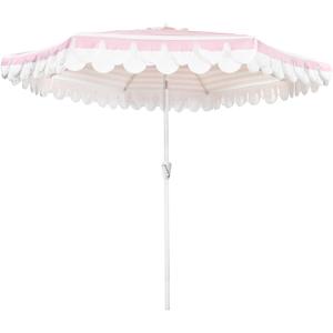 9Ft Elegant Valance Patio Umbrella, Outdoor Umbrellas for Patio with Auto-Tilt and Crank Systerm, Table Umbrella for Outdoors, Poolside,Beach, Backyard