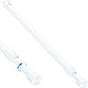 1PCS Small Tension Curtain Rod 28 to 48 Inch,White Short Curtain Rods No Drilling,Loaded Expandable Spring Curtain Rods for Kitchen,Closet,Cupboard,Door,Bookshelf