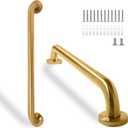Shower Grab Bar, 2 Pack 24 Inch Gold Bathroom Safety Bar, 1.25" Diameter 304 Stainless Steel Grab Bars for Bathtubs and Showers, Handicap Shower Grab Bar for Seniors Elderly
