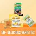 Twinings Lemon & Ginger Herbal Tea Individually Wrapped Bags, 100 Count (Pack of 1), Tangy Lemon, Spicy Ginger, Naturally Caffeine-Free, Enjoy Hot or Iced, 100 Teabags (EXP 12/15/28)