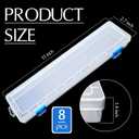 8 Pcs Translucent Plastic Paint Brush Holders Paint Brush Case Organizers Drawing Tools Storage Box Long Paint Brush Case Watercolor Pen Pencil Container Buckle Design for Artist 13 x 2.7 x 1.4 Inches