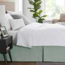 Nestl Sage Green Bed Skirt King Size - King Bed Skirt 14 Inch Drop - Brushed Microfiber Bed Skirts - Hotel Quality Pleated Bed Skirt - Shrinkage & Fade Resistant