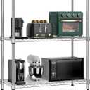 750 lbs 3 Tier Storage Rack Metal Wire Shelving Unit, Storage Standing Shelf Organizer for Laundry Bathroom Kitchen Pantry Closet Garage Basement Utility Room, Chrome 13.8" D x 29.5" W x 35.5" H (3 tier 13.8" D x 29.5" W x 35.5" H)