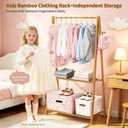 Kids Clothing Rack Small Baby Clothes Racks Bamboo Garment Rack 50"H
