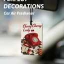2 x Preppy Coquette Red Bow Leopard Print Car Air Freshener 4 Pcs, Fashion Cheetah Lucky 8 Ball Hanging Air Freshener for Cars Closet Drawer Books, Girly Car Accessories Mirror Decor for Women