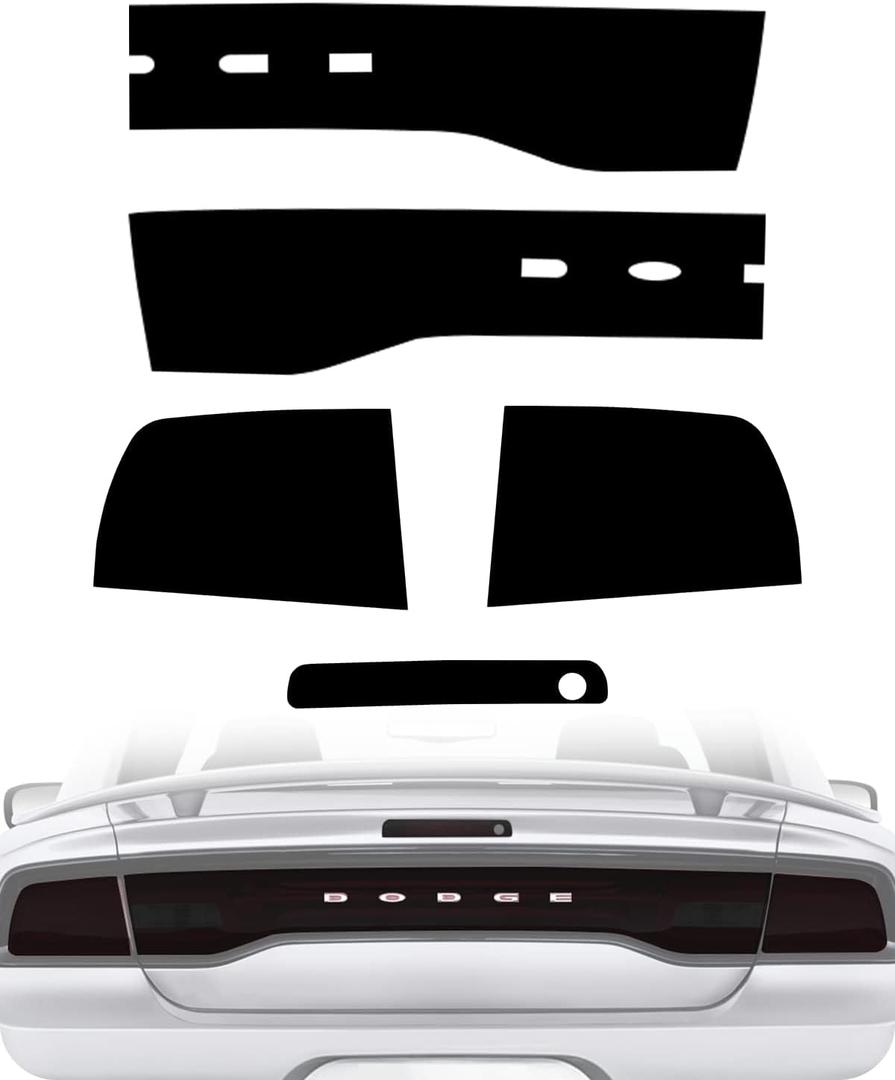 NDRUSH Tail Light Tint Vinyl Blackout Rear Light Tint Film Precut Overlay Wrap Cover Compatible with 2011-2014 Dodge Charger