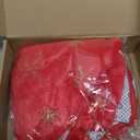 MACTING Faux Fur Christmas Tree Skirt with Gold Sequin Snowflakes 28 Inch Red Plush Skirt Fluffy Soft Double Layer Small Tree Mat Base Cover for Merry Christmas Party Holiday Xmas Tree Decorations