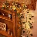 Birchlitland Decorative Garland Lights 6FT 96 LED Fairy Lights, Lighted Eucalyptus Twig Garlands with Timer Battery Operated for Bedroom Stairs Party and Holiday Decor Indoor Outdoor