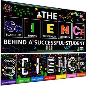 Yexiya 8 Pieces Science Classroom Decoration Science Poster Science Matters Poster Scientific Method Posters Bulletin Board Science Class Posters Wall Decor for School Teachers (Black)