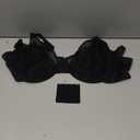 Women's Minimizer Bras Ultra-Thin Unlined Plus Size Lace Bra Underwire Full Coverage Lifting Bra for Large Breasts Black (Black, 369G)