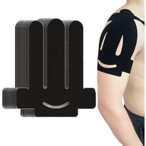 Kinesiology Tape for Shoulder Precut, 12 PCS Shoulder Tape for Pain Relief, Original Cotton Waterproof & Breathable, Enhance Elastic Sports Tape for Pain Support and Muscle Sports(Black)