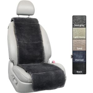 Aegis Cover Sheepskin Seat Covers, Merino Wool Front Car Seat Vest Cover with Nonslip Backing, Super Soft Dense Pelt Fuzzy Interior,Universal Fit for Most Cars SUVs Trucks Sedans