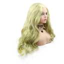 Superior Yellow Green Lace Front Wigs for Women Long Wavy Hair Tender Matcha Green Synthetic Lace Front Wigs Drag Queen Spring Wig Realistic Glueless Heat Resistant Fiber Hair Cosplay 24Inch
