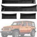 PSLER Door Sill Guards Kit for 2018-2024 2025 Wrangler JL JLU Gladiator JT 4-Door All Terrain Entry Guard Kit Black Rubber Door Sill Protector Replacement (4pcs)