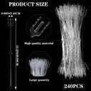 240 Pcs Floral Picks Card Holder Plastic Straight Head Flower Card Holder Stick for Card Photo Floral Bouquet Arrangement Valentine‘s Day Wedding Birthday Party Decoration (Fork Shape, 12*0.98 Inch)