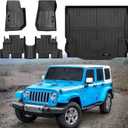 Custom Floor Mats and Cargo Trunk Liner for 2007-2018 Jeep Wrangler JK 4 Door Accessories All Weather TPE Rubber Protection Mat (for 2007-2018 Jeep Wrangler JK 4 Door)