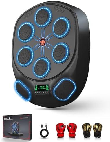 Yifengox New Smart Music Boxing Machine & Interactive Punching Trainer | 8-Target with LED Rhythm Lights & Wall Mount | Home Workout & Fun for Adults/Kids, Ideal Gift