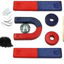 Magnets for Kids Classroom Students Education Science Experiment Kid Magnets Kit Set Including Bar/Ring/Horseshoe Magnets/Compass/Iron Filings