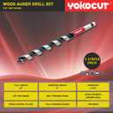 1-1/8"x 12" Auger Drill Bit for Wood, Hex Shank 3/8 Inch, Wood Boring Drill Bits, Ship Auger Long Drill Bit for Soft and Hard Wood, Plastic, Drywall Tree Stump and Composite Materials