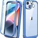 Diaclara Designed for iPhone 14 Case, Full Body Rugged Case with Built-in Touch Sensitive Anti-Scratch Screen Protector, with Camera Lens Protector for iPhone 14 6.1" (Elegant Blue)