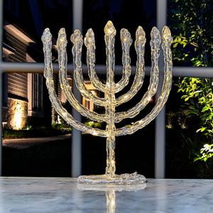 Rite Lite LED Twinkling Menorah Decoration | Hanukkah Gifts Jewish Holiday Party Favors Battery-Powered Lights Dance! Judaica Chanukah Festival of Lights 8.75" H